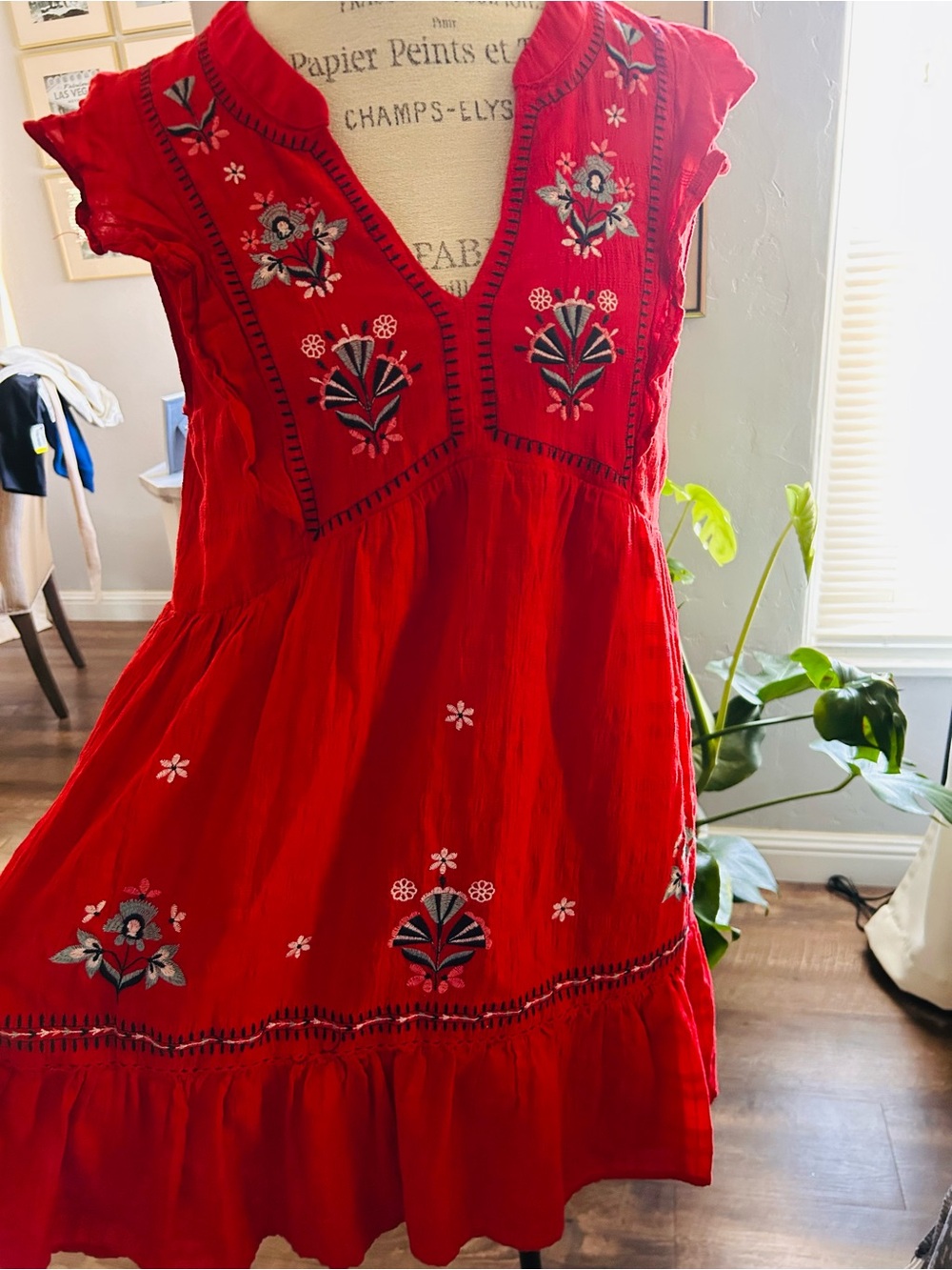 Knox Rose Bright Red Women's Top with Decorative Trim